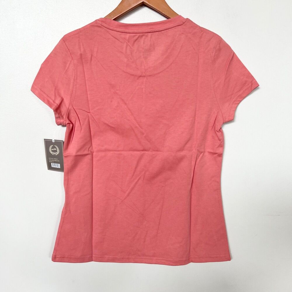NEW Women's Premium Basic T-Shirt Short Sleeve Crew Neck Solid Top Victory - Picture 2 of 7
